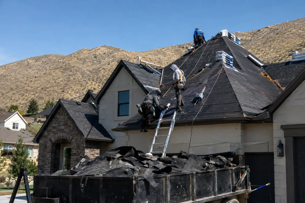 Roof replacement on a property in Eagle, ID