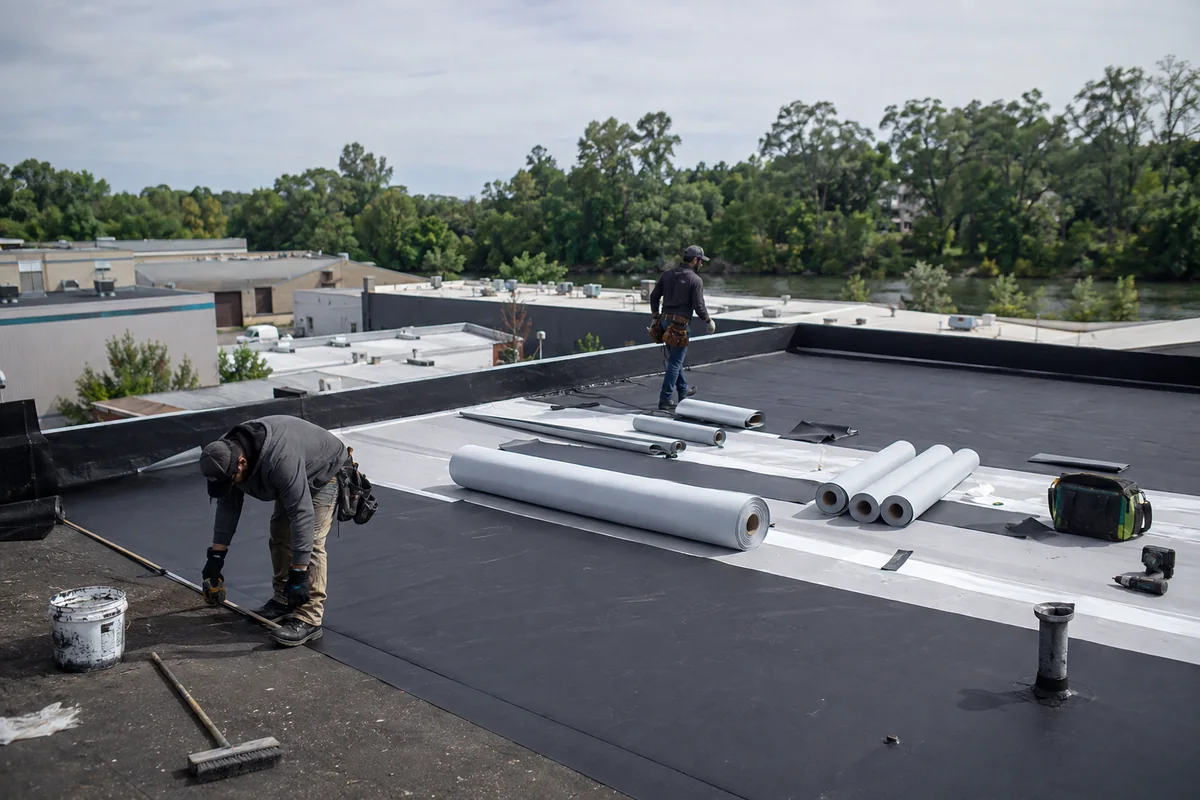 Roof replacement on a property in Garden City, ID