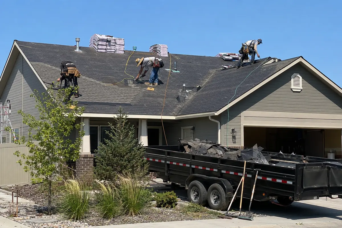 Roof replacement on a property in Meridian, ID